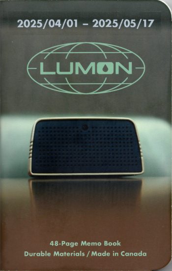 The cover of the Mikie Notes ‘Lumon Industries’ edition notebook I used, started on March 31, 2025, and finished on May 16, 2025.