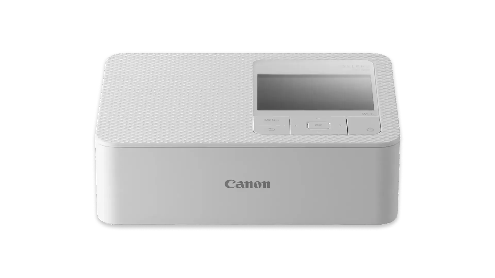 A stock photo of the Canon SELPHY CP1500 Wireless Compact Photo Printer, in white.
