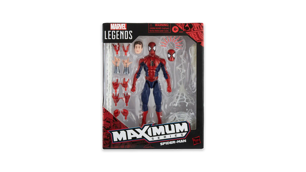 A product image of the new Maximum Series Spider-Man action figure from Hasbro.