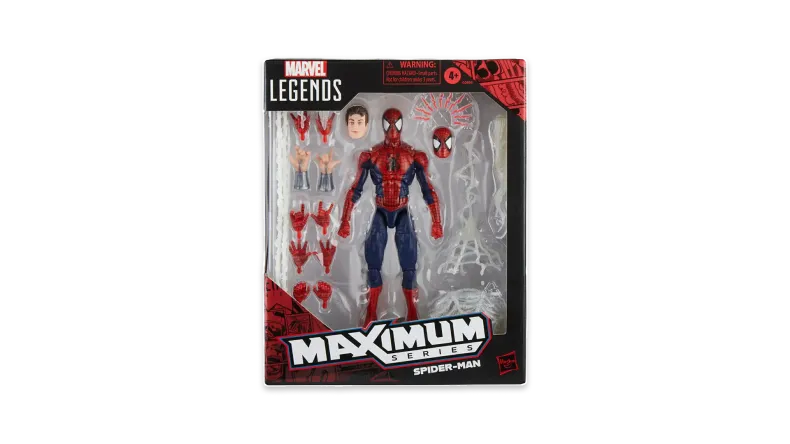 A product image of the new Maximum Series Spider-Man action figure from Hasbro.